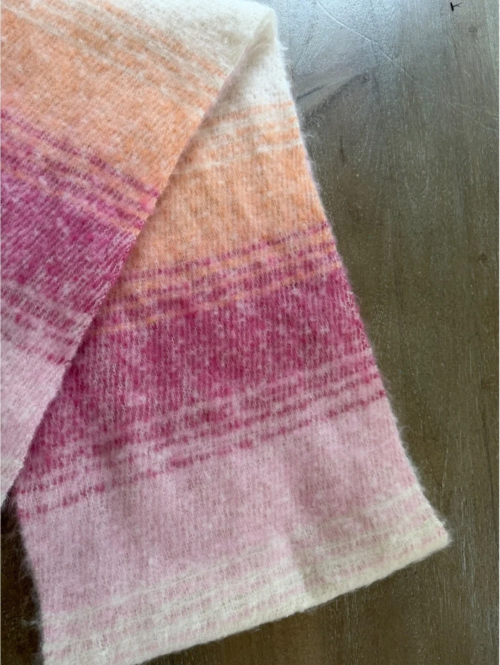 Old Navy Fringe Scarf NWT Pink Peach Orange Off White Lightweight Boho Wrap